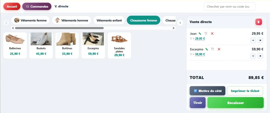 Démonstration WebTPV : Boutiques